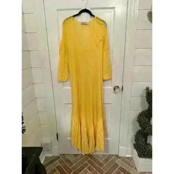 Free People Beach Yellow Maxi Dress size M NWT - Picture 1 of 4